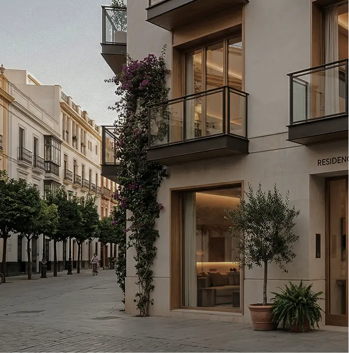 Calle de una ciudad con vista de edificios
